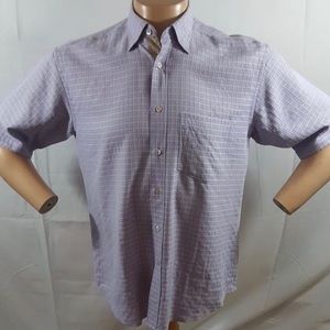 Bugatchi Uomo Lavender Short Sleeve Shirt Medium